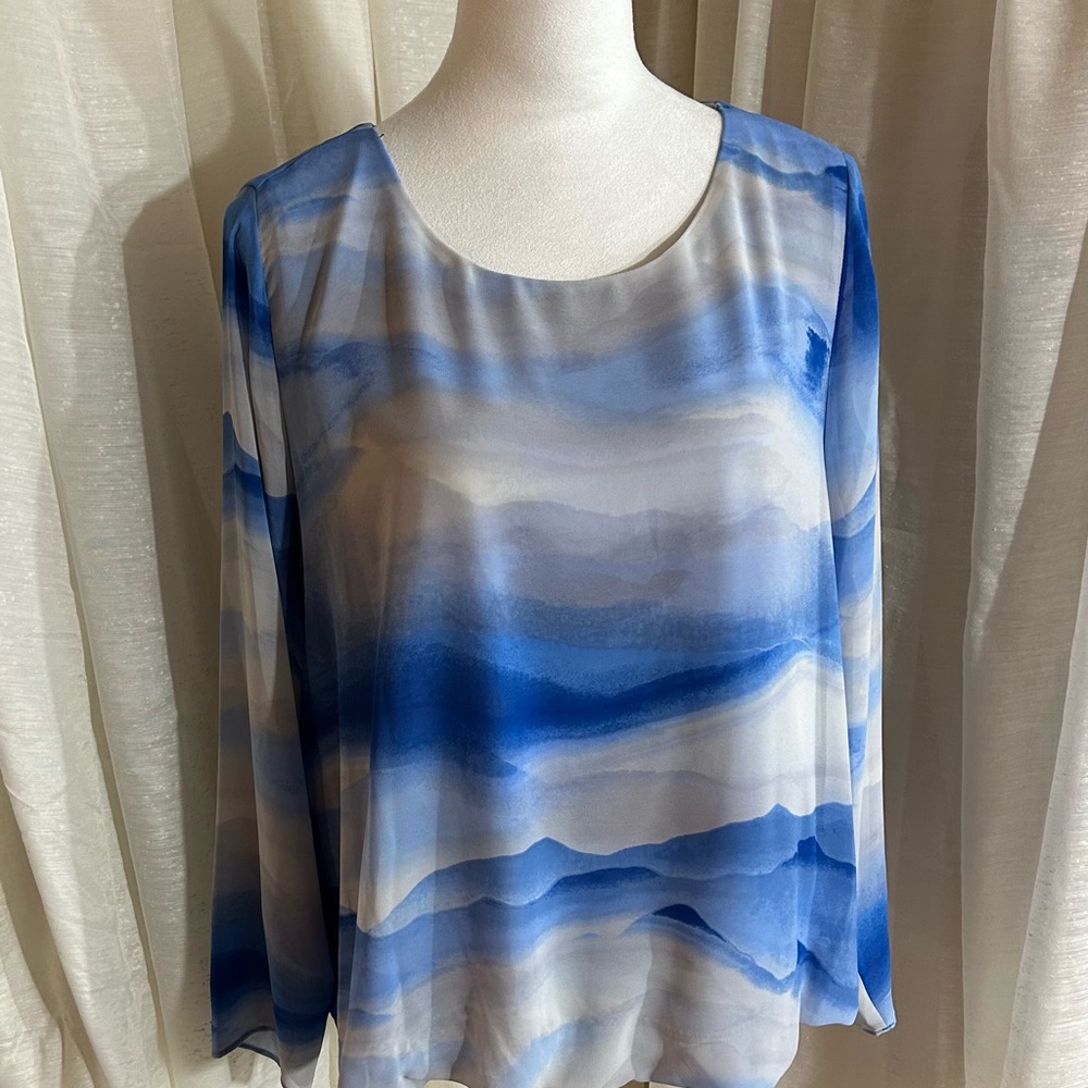 Alfani Ombré type blues in a beautiful blouse.